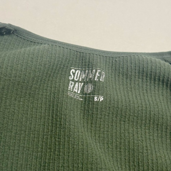 Stylish Olive Ribbed Crop Top - Picture 3 of 5